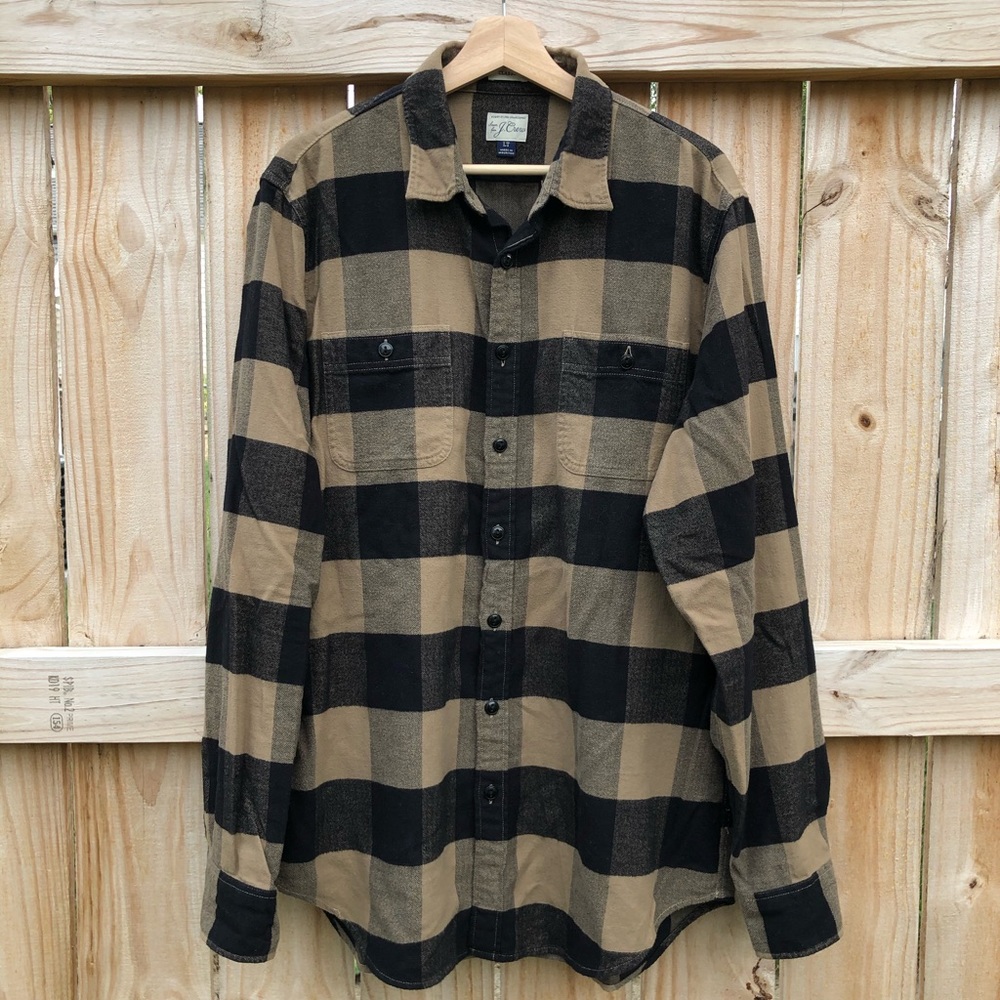 J Crew Large Tall Brushed Flannel Shirt